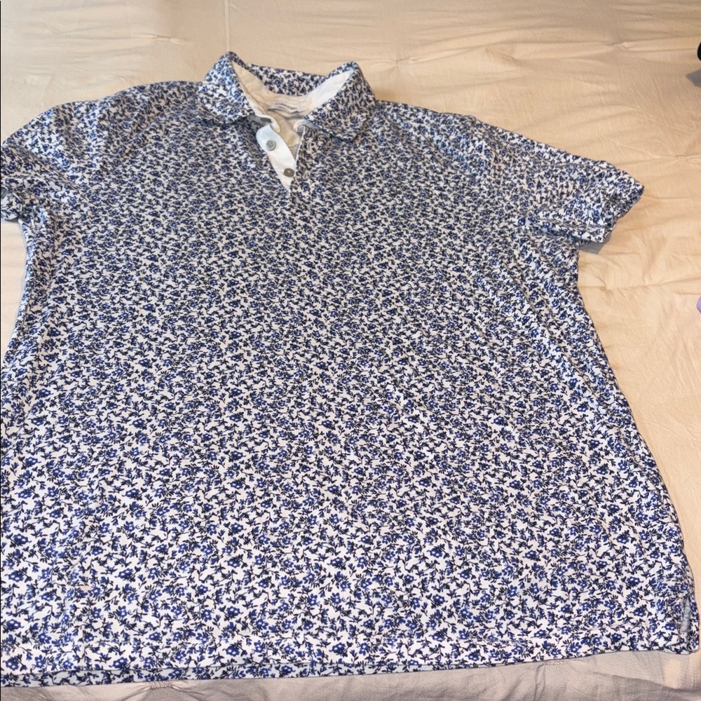 Calvin Klein Blue and White Floral Shirt